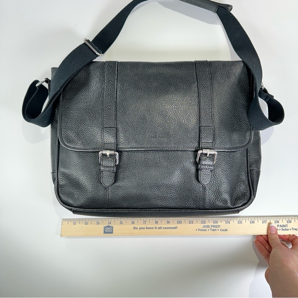 Cole Haan Work Messenger Leather Crossbody Bag Black - Picture 12 of 15